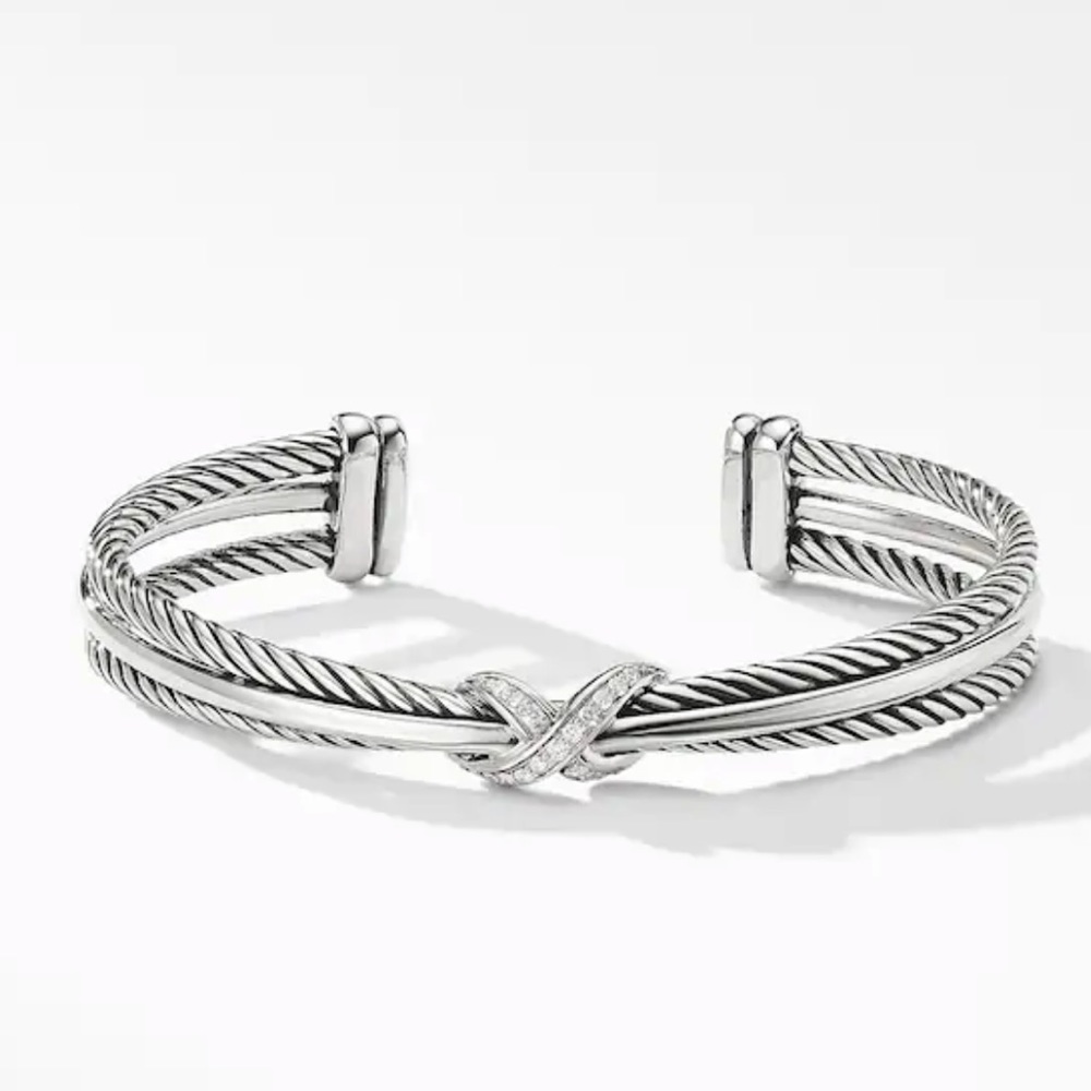 David Yurman  X Bracelet with Diamonds, 7mm